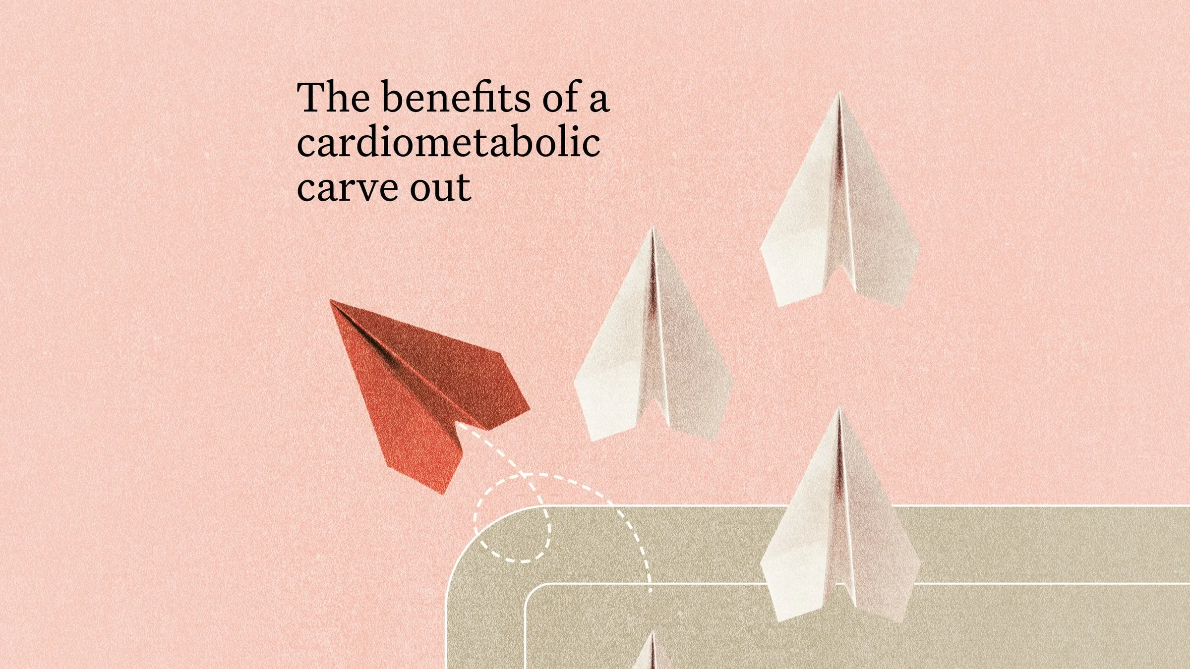 Innovative paper airplane graphics illustrating the benefits of a cardiometabolic health approach for weight loss and maintenance.